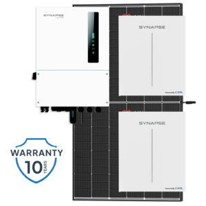 8KW SYNAPSE ULTRA HYBRID INVERTER, 2X 5KW SYNAPSE BATTERIES AND 8X 550W TRINA PANELS